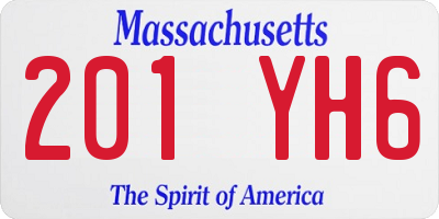 MA license plate 201YH6