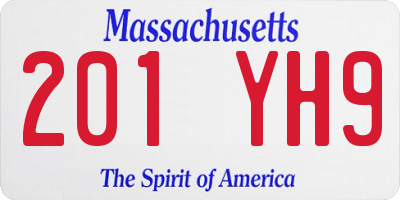 MA license plate 201YH9