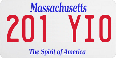 MA license plate 201YI0