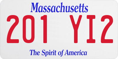 MA license plate 201YI2