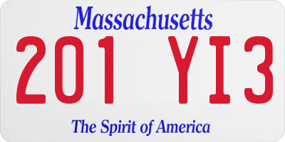 MA license plate 201YI3