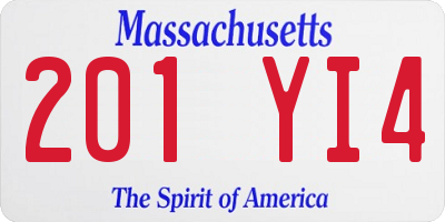 MA license plate 201YI4