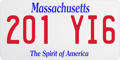 MA license plate 201YI6