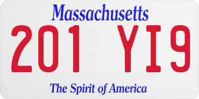 MA license plate 201YI9