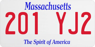 MA license plate 201YJ2