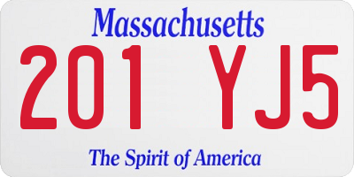 MA license plate 201YJ5