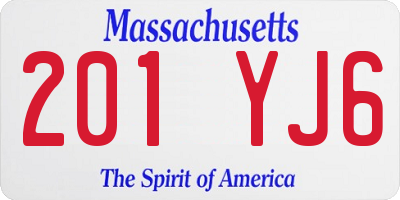 MA license plate 201YJ6