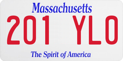 MA license plate 201YL0