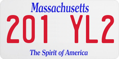 MA license plate 201YL2