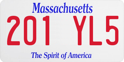 MA license plate 201YL5
