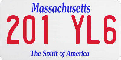 MA license plate 201YL6