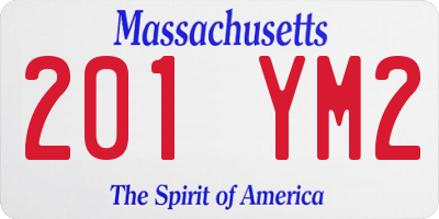 MA license plate 201YM2