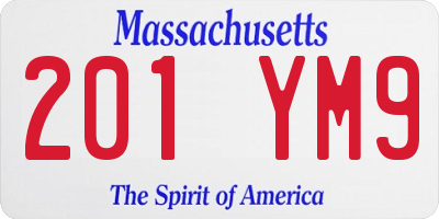 MA license plate 201YM9