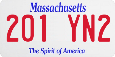 MA license plate 201YN2