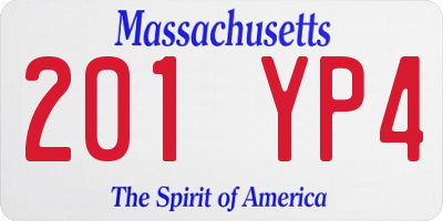 MA license plate 201YP4