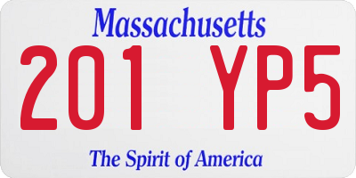 MA license plate 201YP5