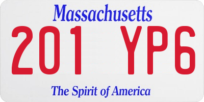 MA license plate 201YP6