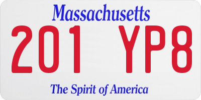 MA license plate 201YP8