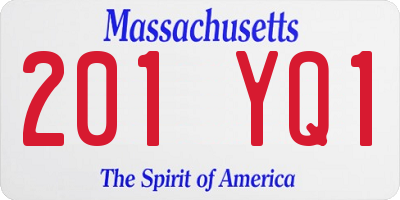 MA license plate 201YQ1
