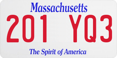 MA license plate 201YQ3
