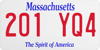 MA license plate 201YQ4