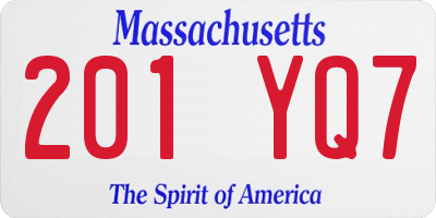 MA license plate 201YQ7