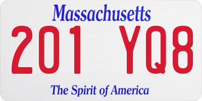MA license plate 201YQ8