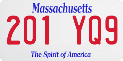 MA license plate 201YQ9
