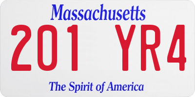 MA license plate 201YR4