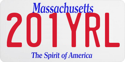 MA license plate 201YRL