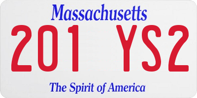 MA license plate 201YS2