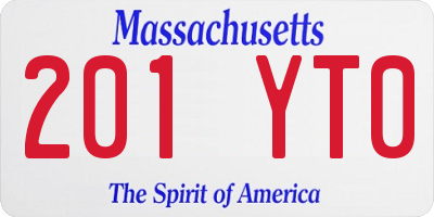 MA license plate 201YT0