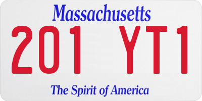 MA license plate 201YT1