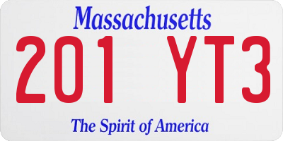 MA license plate 201YT3