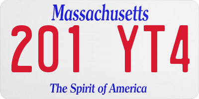 MA license plate 201YT4