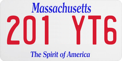 MA license plate 201YT6