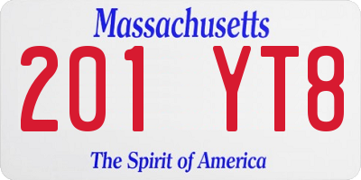 MA license plate 201YT8