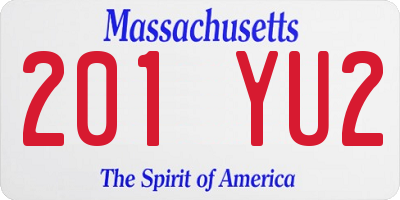 MA license plate 201YU2