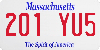 MA license plate 201YU5