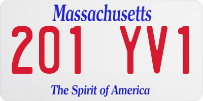MA license plate 201YV1
