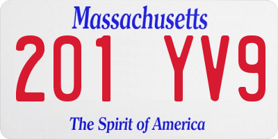 MA license plate 201YV9