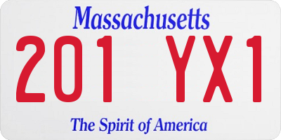 MA license plate 201YX1