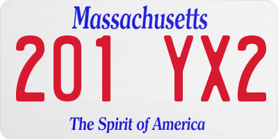 MA license plate 201YX2