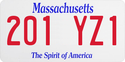 MA license plate 201YZ1