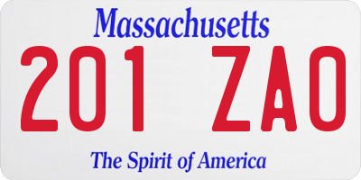 MA license plate 201ZA0