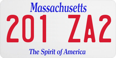 MA license plate 201ZA2