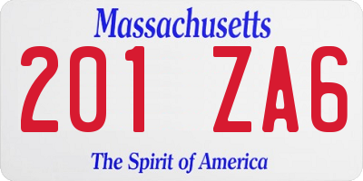 MA license plate 201ZA6