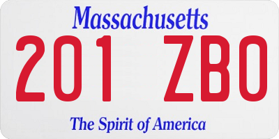 MA license plate 201ZB0