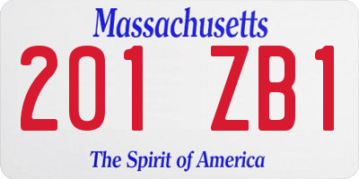 MA license plate 201ZB1