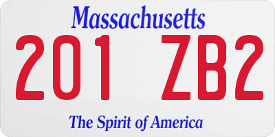 MA license plate 201ZB2